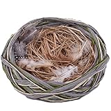 Dadeldo Home Nest Paperstraw Naturmaterial 16cm grau-Natur Osterdeko Frühlingsdeko Ostern