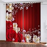 WIRMEC Gardinen Wohnzimmer Schlafzimmer 3D Bunte Blumenblasen Der Mode Muster H 260 X B 280 cm 2Er Set Blickdichter Vorhang Kinderzimmer Wohnzimmer Energiesparende Geräuschreduzierende Kindergardinen
