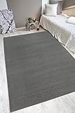 andiamo Webteppich moderner stilvoller Kurzflor Teppich robust und pflegeleicht aus 100% Polypropylen geeignet für Fußbodenheizung und Saugroboter 120 x 170 cm Einfarbig Hellgrau