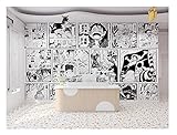 Torchic Tapeten Cartoon Anime ONE PIECE Schwarz-Weiß-Druck Schlafzimmer Zimmer Arbeitszimmer Schlafsaal Nachttisch Hintergrund Wand Comics-140 * 100(W*H)