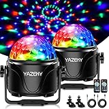 YAZEKY Discolicht Partylicht Kinder Discokugel Musikgesteuert Mit Fernbedienung USB Disco LED Party Deko Lichter für Kinder Geburtstag Home Dekoration Disco DJ Licht 2 Stücke (Schwarz)