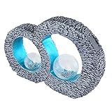 etc-shop Gartendeko Solarleuchte Balkonbeleuchtung Solar Dekoleuchte Skulptur Solar Leuchte Terrassen Deko, mit Feuereffekt Glaskugel, Stein Optik grau blau, 1xLED, LxH 36 x 24,5 cm