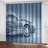 GSKOQD Vorhang Blickdicht Ösenschal Verdunkelungsvorhang Digitaldruck 3D Abstrakte Autoideen Gardinen Wohnzimmer Schlafzimmer Thermovorhang Deko Vorhänge 2Er Set - 200X200Cm (B X H)