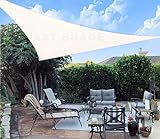 AXT SHADE Sonnensegel Dreieck Rechtwinklig 4x4x5,65m Atmungsaktiv Wasserdurchlässig Sonnenschutz Wetterschutz Windschutz HDPE mit UV Schutz für Terrasse Balkon Garten-Creme
