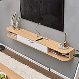 Wandhängender TV-Schrank, schwimmende Unterhaltungseinheit aus ökologischem Massivholzbrett, umweltfreundliches wandmontiertes TV-Regal für Wohnzimmer, Schlafzimmer/A / 120 cm/C/120 cm