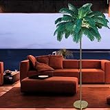 Samnuerly Modern Straußenfeder Stehlampe,45 Federn Palm Tree Straußenfedern Stehlampen,1,6m Hoch 3 Farben Dimmbar,Wohn/Schlafzimmer mit Fußschalter Dekorbeleuchtung (Green)