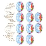 Oster-Holzornamente, Runder Hasen-Anhänger, Holz-Hängeschild für Osterdekoration, 10 Stück, 7 Cm