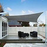 AXT SHADE Sonnensegel Wasserdicht Rechteckig 3x4m Wetterschutz Sonnenschutz PES Polyester mit UV Schutz für Terrasse Balkon Garten-Grau Anthrazit