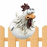 NURCIX Gartendeko Huhn Gartenstecker, Hühner Deko Garten, Keramik Huhn Gartendeko,für Draußen Figuren Huhn Hühner Deko für Terrassen Balkon Hinterhof Außen Dekoration (Color : B)