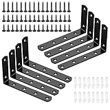 KOSHIFU 8 Stück Winkelverbinder Schwarz Winkel 90 Grad Regalwinkel Wand Regalhalterung Winkel Klammern Regalträger Winkel Halterung 125 * 75 * 20mm mit Schrauben Dübeln für Holz, Regal, Eckregal