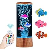 ONXE Lavalampe,Fisch aus Fantasy Stimmungslicht mit Fernbedienung,17 Farbe Quallen Lampe LED Aquarium Lava Nachtlicht für Zuhause schlafzimmer Büro Dekoration Geschenke für Kinder Erwachsene