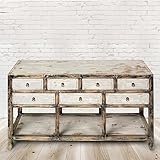 PureHaven Sideboard 154x42x85 cm Vintage Style Unikat aus Vollholz handgefertigt stilvolles Design standsicher und stabil