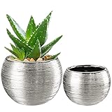 Oairse Dekorierten Übertopf 2er-Set, Blumentöpfe für den Innenbereich für Sukkulentenn,orchideentopf für für Zimmer- und Balkongartenpflanzen Succulent Cactus Green, Durchmesser 9,5cm/7,5cm