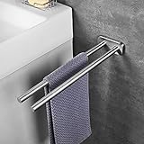 JS Handtuchhalter Edelstahl Gebürstet Bad Handtuchstange Zweiarmig Wandmontage badezimmer handtuchhalter 40cm