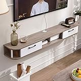 Wandhängender TV-Schrank, wandmontiertes Mediencenter aus Massivholz, einfache schwebende Unterhaltungseinheit für schmale Wohnung im Wohnzimmer, Schlafzimmer/D / 120 cm