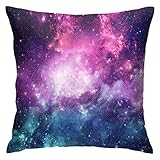 hansgo Galaxy Night Universe Stars Blau Lila Wurfkissenbezug 45,7 x 45,7 cm weicher quadratischer Kissenbezug für Couch Sofa Heimdekoration