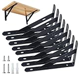 Regalhalterungen Schwarz Regalwinkel Metall Regalträger mit Schrauben Winkel Regal Regalhalterung 90 Grad Schwerlast Regalträger für die Wandmontage, 8 Stück Regalträger Winkel Halterung (15×9.5cm)