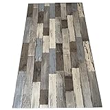 LaVelahome Teppich aus Vinyl, moderner Bodenschutz, für die Küche im Wohnzimmer (100 x 140 cm, Holzfarben)