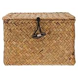 Ipetboom 1 Dekorative Aufbewahrungsboxen Mit Deckel Weidenkörbe Körbe Regalkörbe Dekorativer Zur Aufbewahrung 17 X 17 X 10 cm Rattan Truhe
