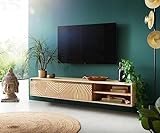 DELIFE TV-Board Budaya Mango Natur 175 cm 2 Türen 2 Fächer schwebend Lowboard