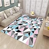 Teppich Teenager Mädchen Teppich Oudoor Teppich Salon Rosa Dichte Dreieckige Muster Teppich Studie Mehrere Größen 120X180Cm Teppischsclafzimmer Blau