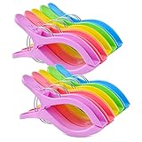 10pcs große Wäscheklammern Strandtuch Clips, ipow Jumbo Größe Klammern für Badetuch Handtuch Hochwertige Kunststoff Clips für Strand Pool tägliche Wäsche, schwere Badetuch etc.