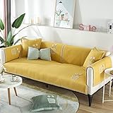 Livi gesteppte Sofa-/Couchbezüge aus fester Baumwolle, weich und warm, rutschfest, Blumenapplikation, Sofa-Schonbezug, kompatibel mit Hunden, Katzen, Haustierliege, Leder, L-förmig (blau, 109,2 x