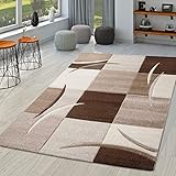 Amazon Brand - Umi Teppich Wohnzimmer Esszimmer Schlafzimmer Karo Muster Flur Läufer Weicher Kurzflor mit 3D Konturen, Farbe:braun, Größe:120x170 cm