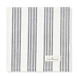 GreenGate Stoffserviette Alberte Grey Streifen grau Baumwolle