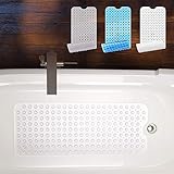 BEARTOP Badewannenmatte | Badewanne Antirutsch BPA Frei | Antirutschmatte Dusche Kinder | aus Gummi | 40 x 100cm rutschfeste Badematte für Senioren und Kinder | Transparent