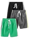 Simple Joys by Carter's Jungen Shorts, Mesh, 3er-Pack, Schwarz/Grün/Grau, 5-6 Jahre