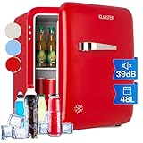 Klarstein Mini Kühlschrank für Zimmer, 48L Mini-Kühlschrank für Getränke, Snacks & Kosmetik, Kleine Minibar, Kühlschrank Klein & Leise, Kleiner Skincare Kühlschrank für Zimmer & Büro 0-10°C
