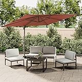 LAPOOH Ampelschirm mit Aluminium-Mast, Sonnenschirm, Gartenschirm, Pendelschirm, Gartensonnenschirm, Terrassenschirm, Terrakotta 400x300 cm