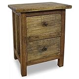 ZEYUAN Nachttisch, Nachtschrank, Nachtkästchen, Nachtkommode, Bedside Table, Nacht Tisch, Altholz Massiv 40 x 30 x 51 cm