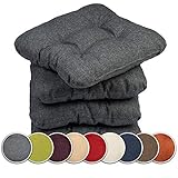 sunnypillow 4er Set Stuhlkissen 45x45 cm Bequeme 8cm Polsterauflage Auflage für Stühle/Bänke in Haus und Garten Sitzkissen Sitzauflage Gartenkissen viele Farben zur Auswahl Anthrazit