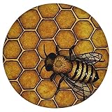 HABXNJF Sitzkissen, Bienen-Honigbienen-Stuhlkissen, kreisförmiges Stuhlkissen, Innengarten, Esszimmerstuhl, Sitzkissen