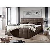 Lomadox ® Boxspringbett 180x200 cm mit Bettkasten, Hotelbett Doppelbett in grau, Komfortschaum-Topper, 180 x 200 cm, H2, 7-Zonen-Taschenfederkern-Matratze