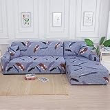 ZCXRYFL Bedruckter Sofabezug L Form Stretch Stoff Sofa üBerzug Relaxsessel Ecksofa Kombination Couch üBerzug MöBelschutz Rutschfester Couchbezug FüR Hunden Katzen(ＡＡ（130-160cm）+BB（220-280cm）,T)