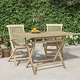 Yolola Gartentisch Klappbar Terrassentisch Grau Holztisch Garten Balkontisch Wetterfest Balkonmöbel Holz Outdoor 120x70x75 cm Massivholz Teak