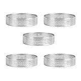 WatsYurup 8 cm Tortenring Mousse Formen Edelstahl Törtchen Form Kreis Cutter Tortenring Hitzebeständig Perforierter Kuchen