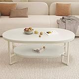 JHKZUDG 2-Stufige Rock-Top-Kaffeetische,Kaffeesschisch Im Industriellen Stil Mit Robusten Metallbeinen,Moderne Couch Center Rechteck Couchtisch,Für Wohnzimmer Möbeldekoration