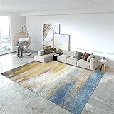 Baby Kinderzimmer Dünner Teppich Der blau-gelbe Wohnzimmer Teppich im modernen Stil ist weich und Nicht verformt Rug 120 x 190 cm