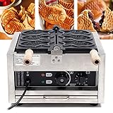 SRMNFADZ Antihaftbeschichtete japanische Taiyaki-Herstellungsmaschine, kommerzielles elektrisches Waffeleisen in Fischform, 1400-W-Waffeleisen-Bäckermaschine für Party-Café-Teeladen
