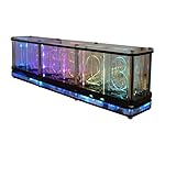 DKORARTE Nixie LED Desktop-Uhr, DIY Multi-Mode, kreativ, digital, variabel, Farbe mit USB-Stecker, Wecker-Funktion