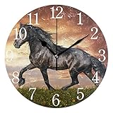senya Wanduhr, laufendes Pferd, geräuschlos, nicht tickend, rund, leicht zu lesen, Zuhause, Büro, Schule