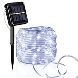 Tysobes Elegante Außenbeleuchtung mit Solar LED Lichtschlauch Kaltweiß - Solarenergie und wasserdicht IP65 - Ideal für Partyleuchten und Hochzeitsbeleuchtung - Dekorative Stimmungslichter 4 Stücke