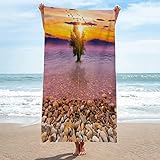 HELITI Strandtuch Meer Mikrofaser Strandhandtuch 200x200 cm Landschaft Extra Groß Sandfreie Schnell Trocknend Strand Handtücher Saugfähig Stranddecke Pool Reisen Schwimmen Duschtuch