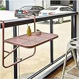 便利100 Balkontisch Zum EinhäNgen, Praktisch Metall Leicht Zusammenzubauen Klapptisch Balkon, Balkon Tisch StüTzen Sie 4-15cm Breites GeläNder,Rosa