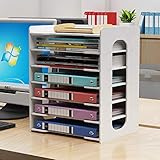 PUNCIA 7 Tier Office Paper Organizer für Schreibtisch Desktop-Aktenhalter Schreibtischbriefkasten & A4-Papierhalter Dokumentenlager für Home Office School