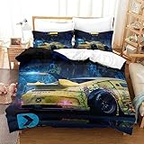 Gracelaza Auto Betten Set Kinder 3D Bettbezug Set Gedruckt Bettwäsche Set Für Mikrofaser Kinder Jungen Mädchen Weich Haltbar Atmungsaktive Double（200x200cm）